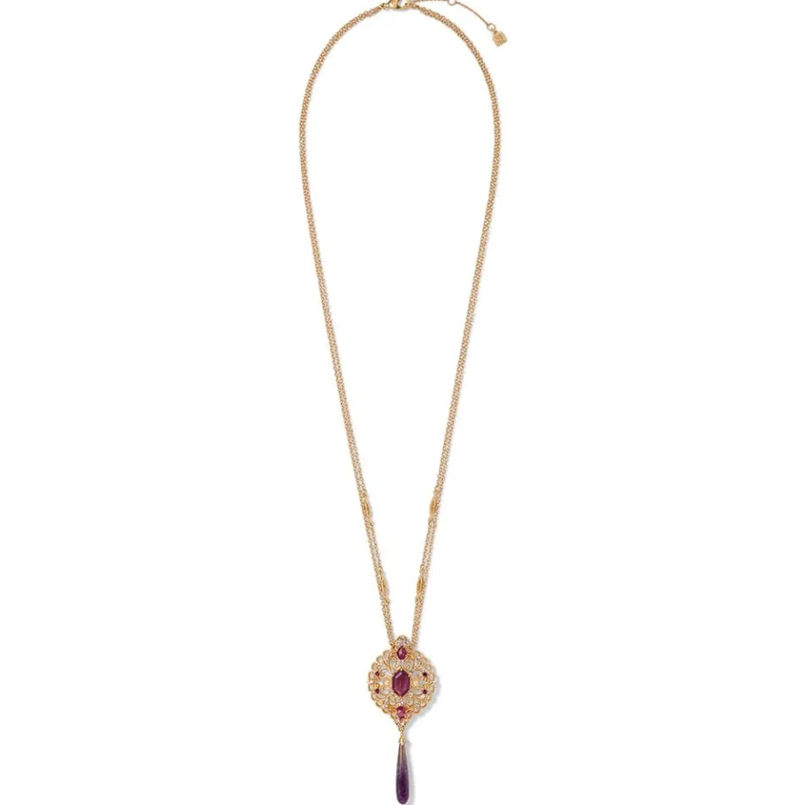 The Met Store Jewelry Sets*Turkish Amethyst Long Pendant Necklace and Statement Earrings Set