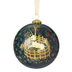 The Met Store Ornaments*Unicorn in a Garden Hand-Painted Glass Ornament