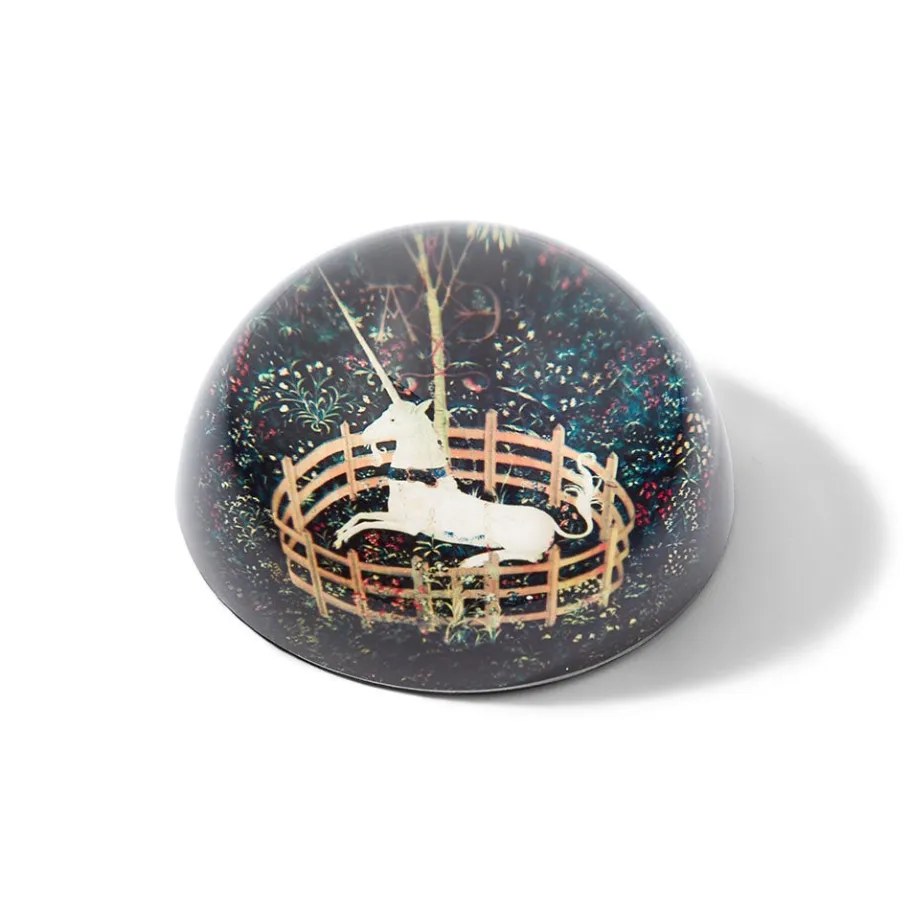 The Met Store Office*Unicorn in a Garden Paperweight