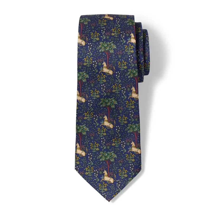 The Met Store Small Accessories*Unicorn in a Garden Silk Necktie