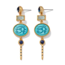 The Met Store Earrings*Wedjat Eye Scarab Drop Earrings